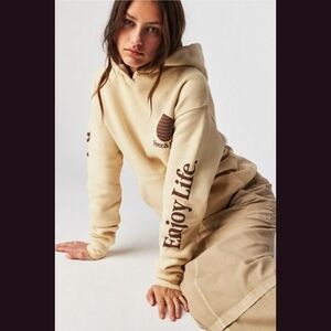 Free People Free & Easy Three Palms Hoodie Sweatshirt Dont Trip